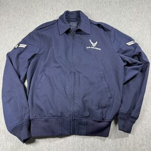 DSCP US Air Force Jacket Mens 44L Navy Blue‎ Lightweight Bomber Removable Liner